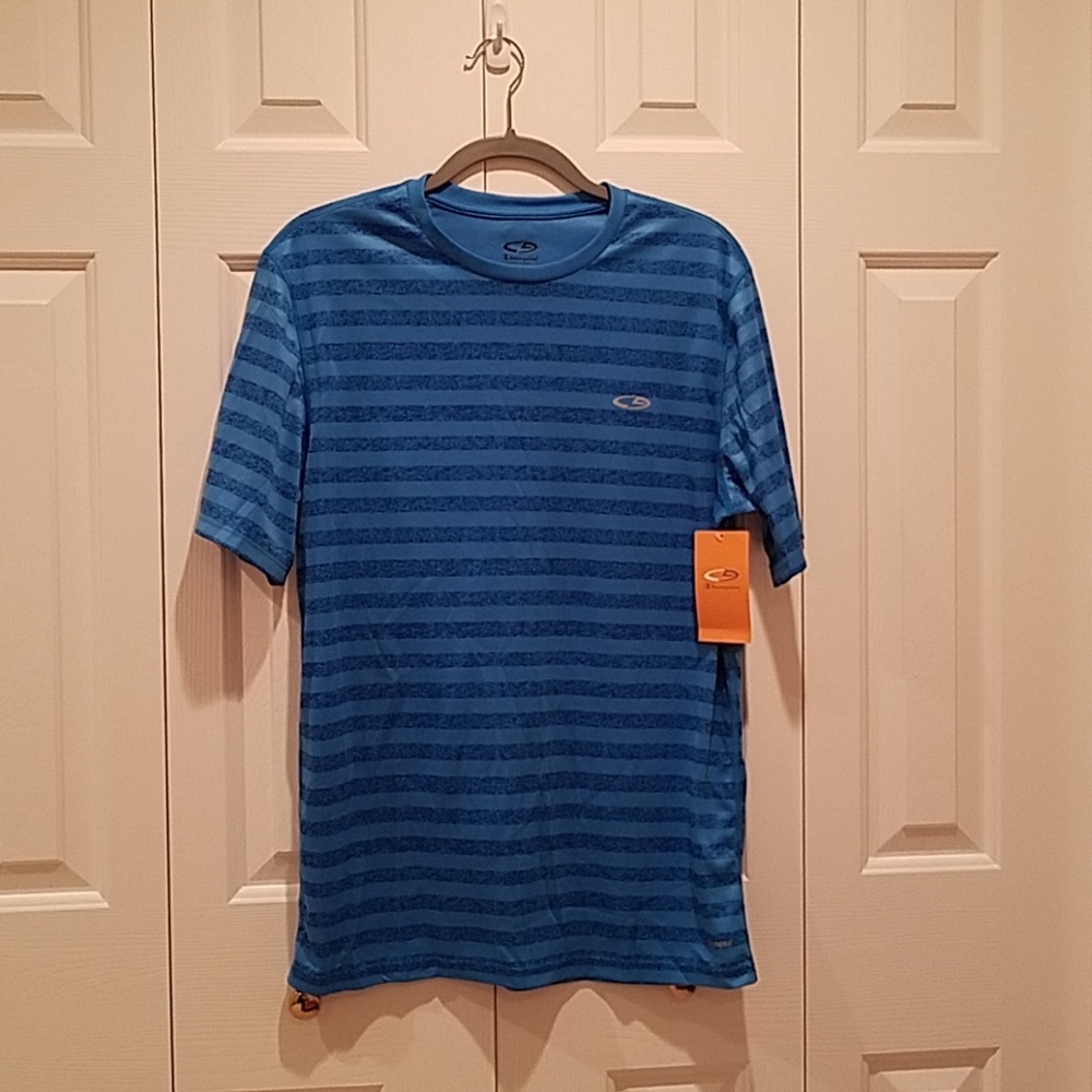 NWT Mens Champion Duo Dry blue shirt size M